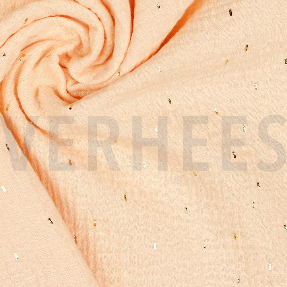 DOUBLE GAZE DE COTON FOIL RAYURES POUDRE #7
