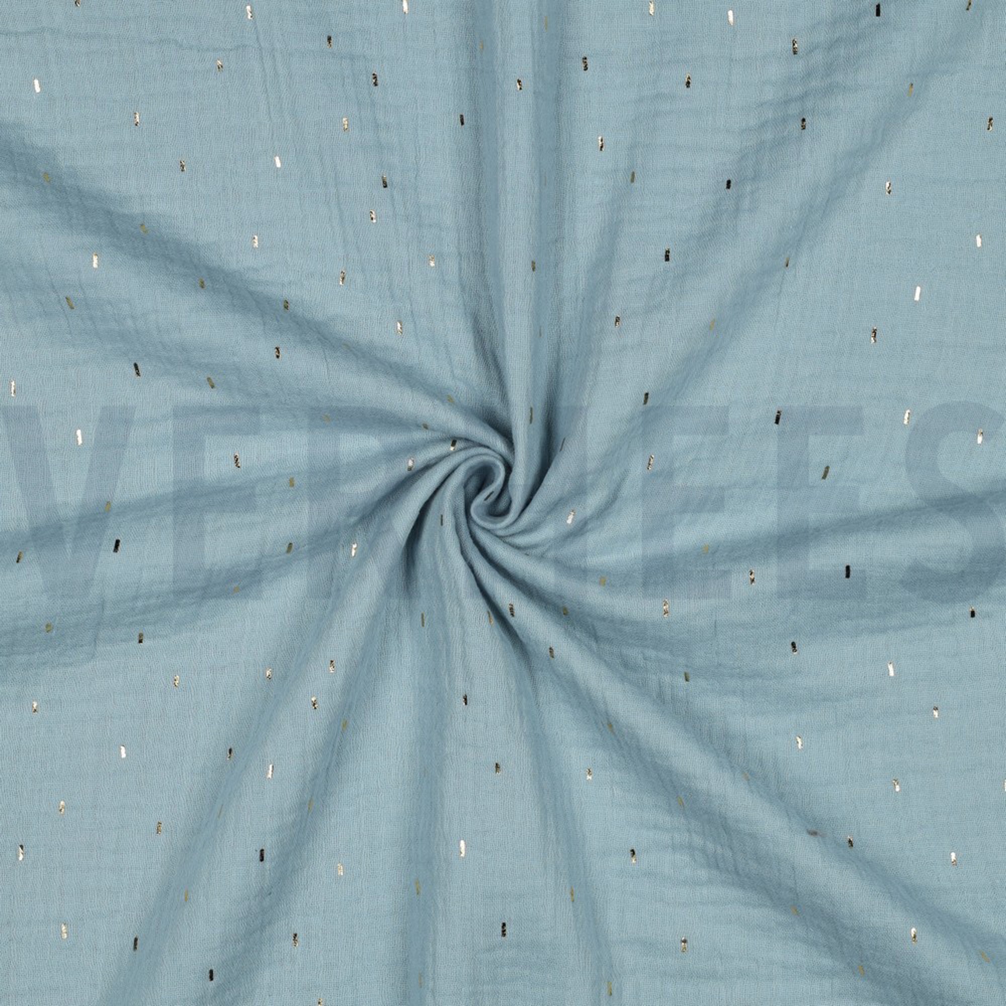 DOUBLE GAUZE FOIL STRIPES CYAN/GOLD (high resolution) #3