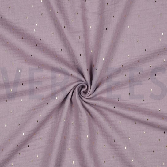 MUSSELIN FOLIE STREIFEN LILA/GOLD #7