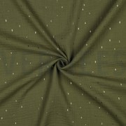 DOUBLE GAUZE FOLIE STREPEN GROEN/GOUD (thumbnail) #3