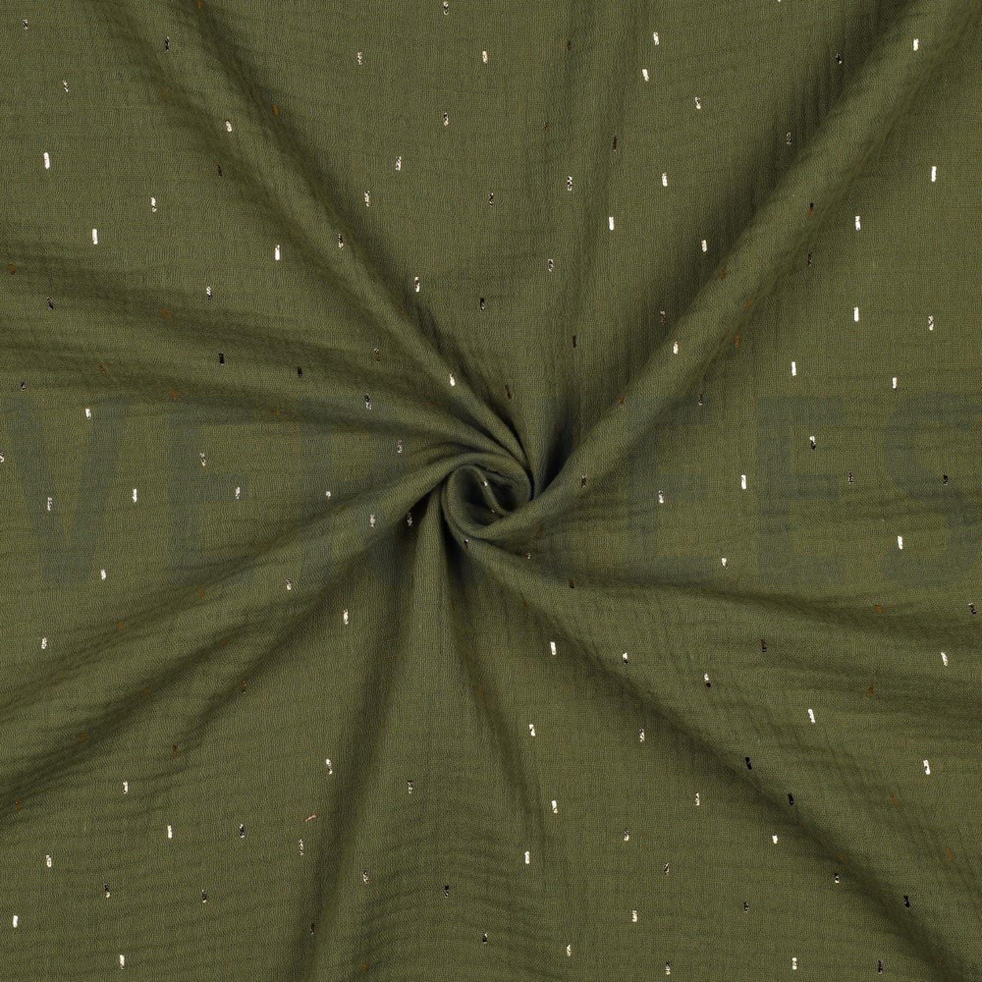 DOUBLE GAUZE FOLIE STREPEN GROEN/GOUD (high resolution) #3