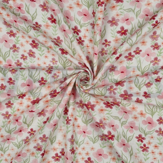 DOUBLE GAUZE DIGITAL FLOWERS PINK #7