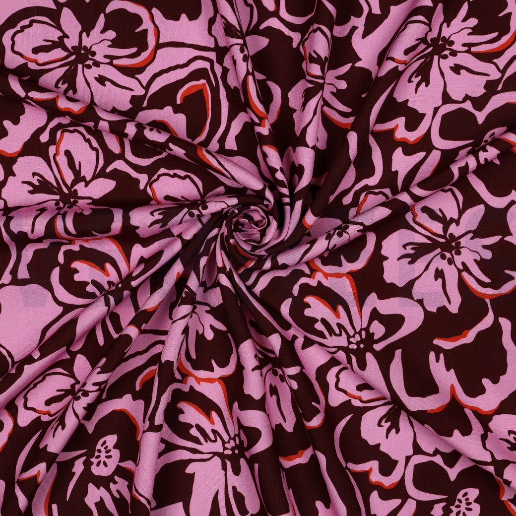 LENZING™ ECOVERO™ FLEURS BORDEAUX #7