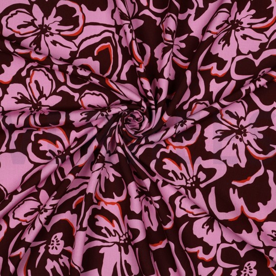 LENZING™ ECOVERO™ BLUMEN BORDEAUXROT #7