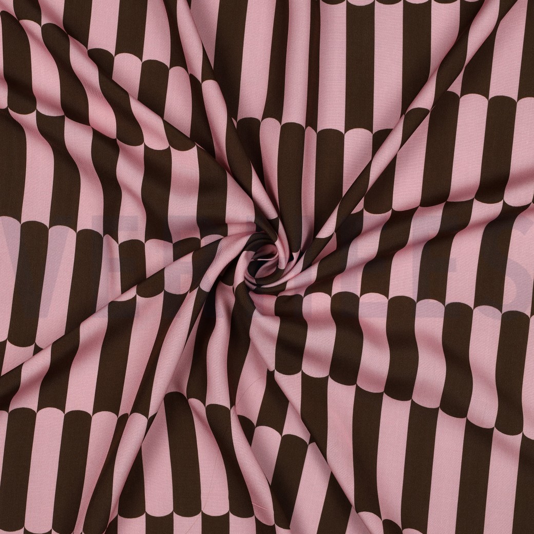 LENZING™ ECOVERO™ STRIPES BROWN #7