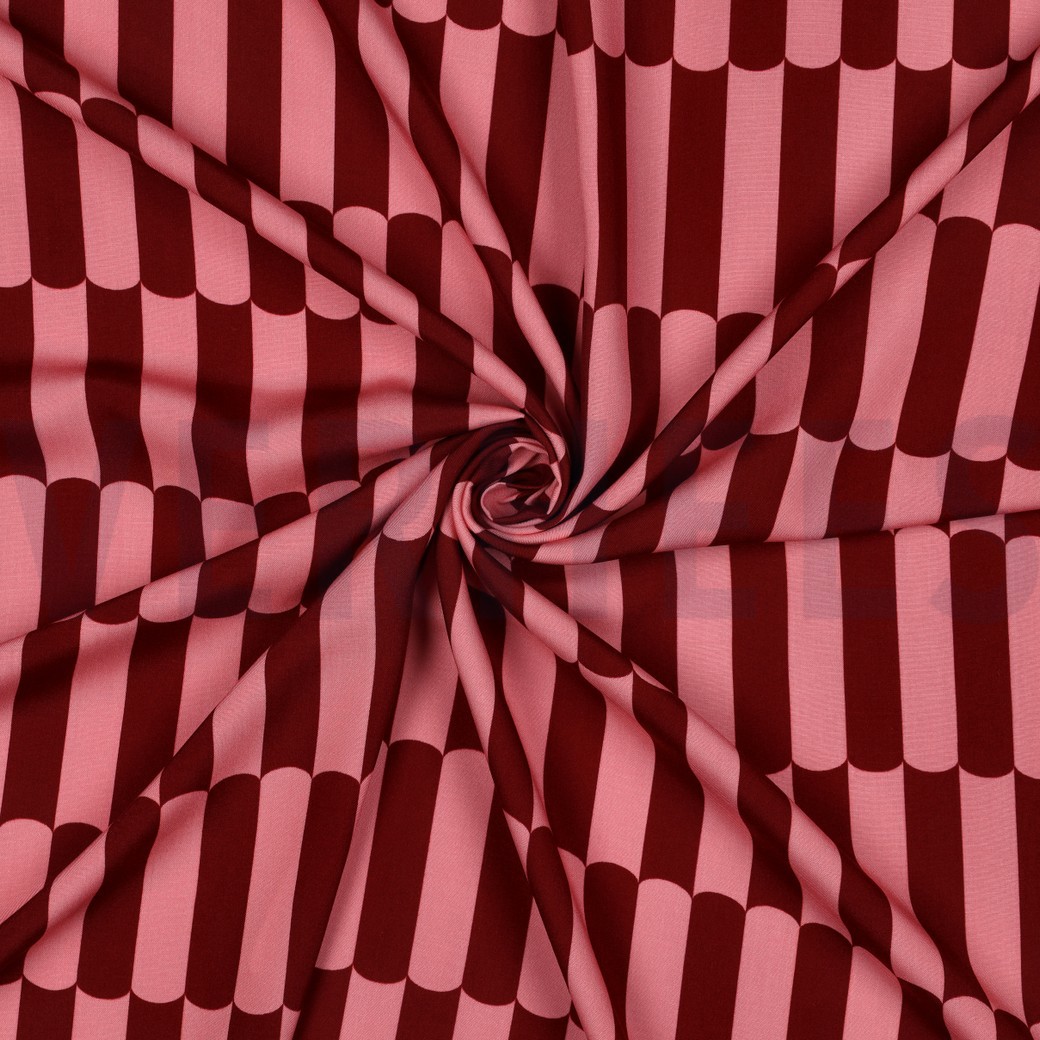 LENZING™ ECOVERO™ STRIPES DARK RED #7