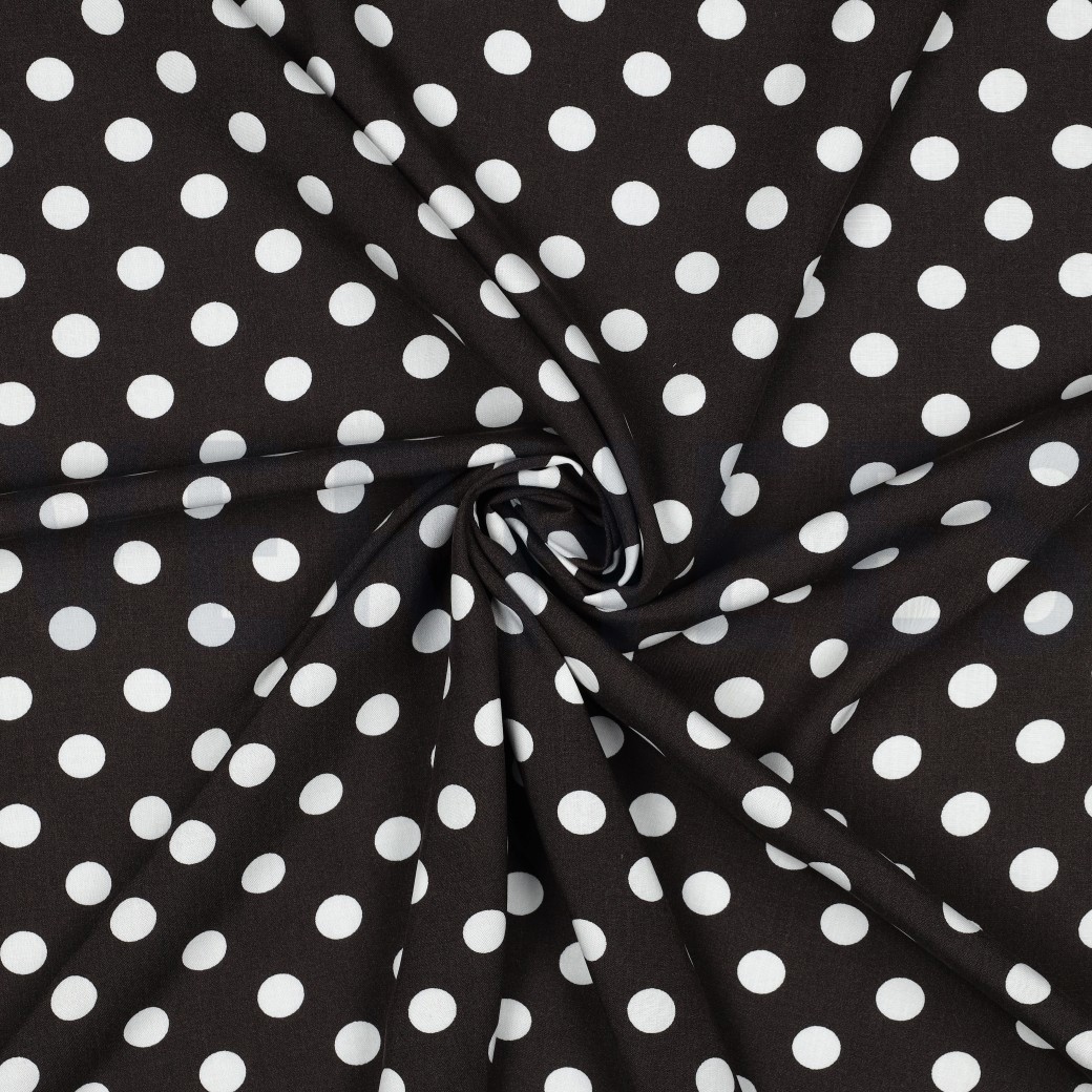 VISCOSE RADIANCE POLKA DOTS DONKERBRUIN #7