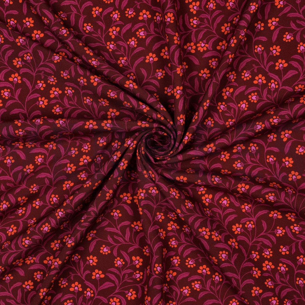 VISCOSE RADIANCE FLEURS BORDEAUX #7