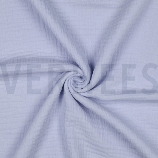 BAUMWOLLE MUSSELIN DREILAGIG GOTS HELLBLAU #7