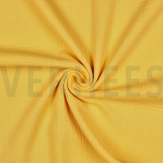 BAUMWOLLE MUSSELIN DREILAGIG GOTS GELB #7