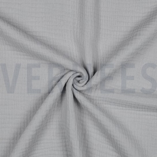 BAUMWOLLE MUSSELIN DREILAGIG GOTS GRAU #7