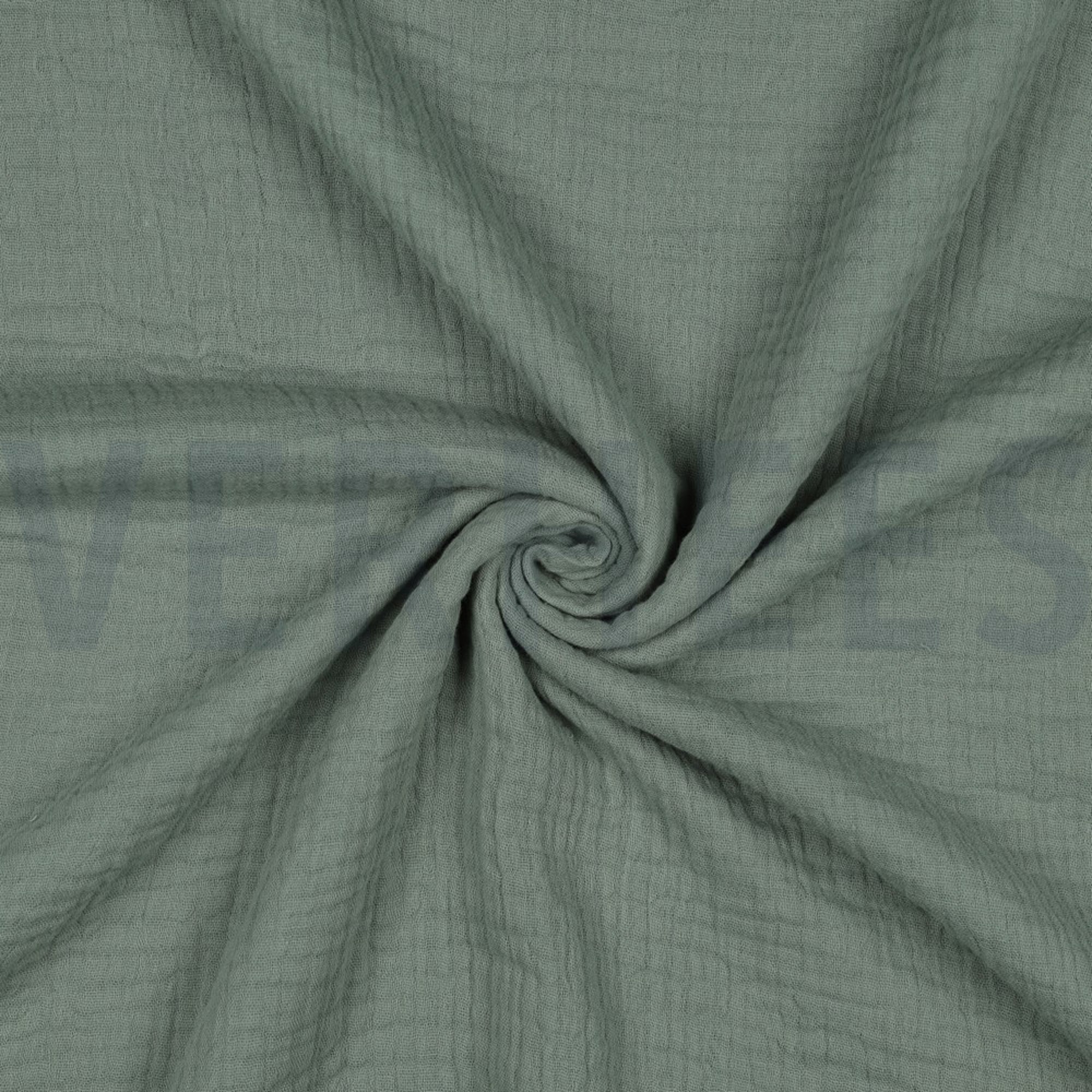 BAUMWOLLE MUSSELIN DREILAGIG GOTS ALTGRÜN (high resolution) #3