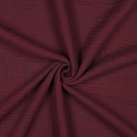 BAUMWOLLE MUSSELIN DREILAGIG GOTS AUBERGINE #7