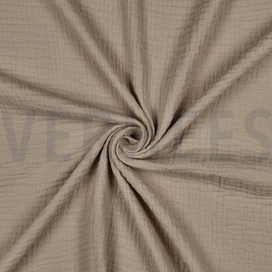 BAUMWOLLE MUSSELIN DREILAGIG GOTS SAND #7