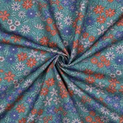 TOILE DÉCORATION FLEURS PÉTROLE (thumbnail) #3