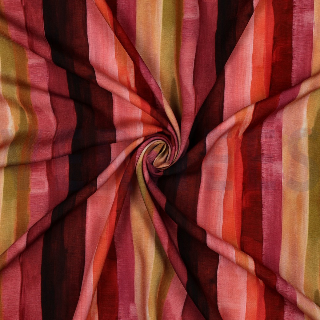 VISCOSE RADIANCE DIGITAAL STREPEN BORDEAUXROOD #7