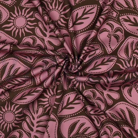 VISCOSE ROSELLA STRETCH ABSTRACT ARMY GREEN #7