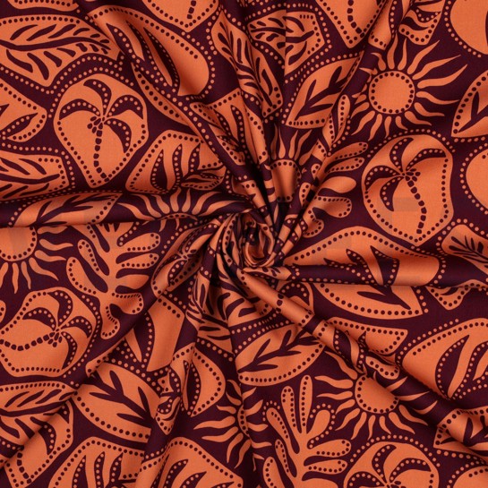 VISKOSE ROSELLA STRETCH ABSTRACT AUBERGINE #7