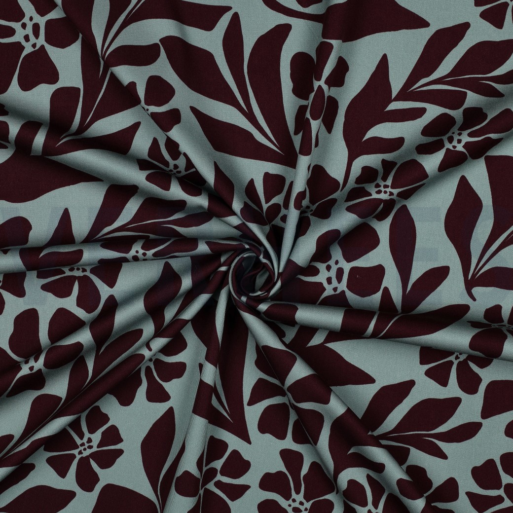 VISCOSE ROSELLA STRETCH BLOEMEN SALIEGROEN #7