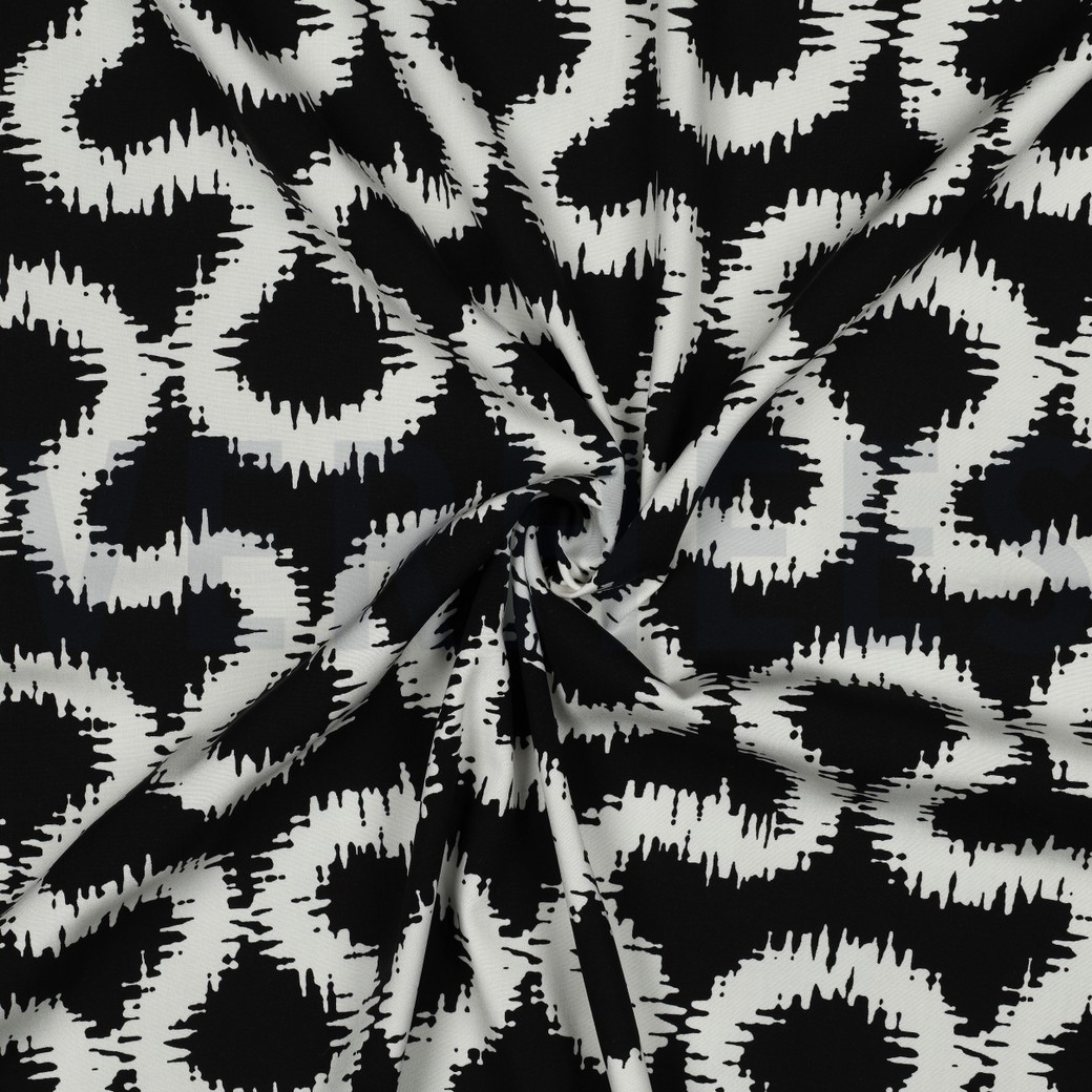 VISKOSE STRETCH ABSTRACT SCHWARZ #7