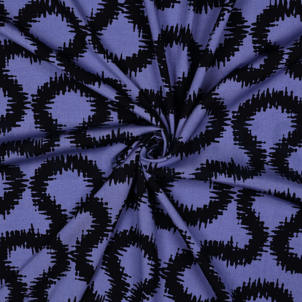 VISCOSE STRETCH ABSTRACT BLUE #7