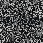 BAUMWOLLE VOILE BLUMEN SCHWARZ (thumbnail) #3