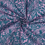 BAUMWOLLE VOILE BLUMEN PETROL (thumbnail) #3