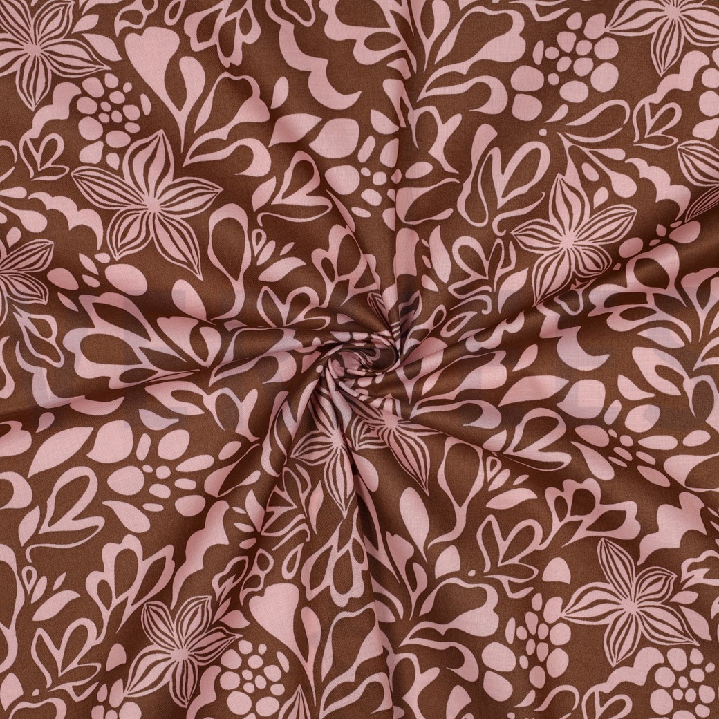 BAUMWOLLE VOILE BLUMEN KAMEL #7