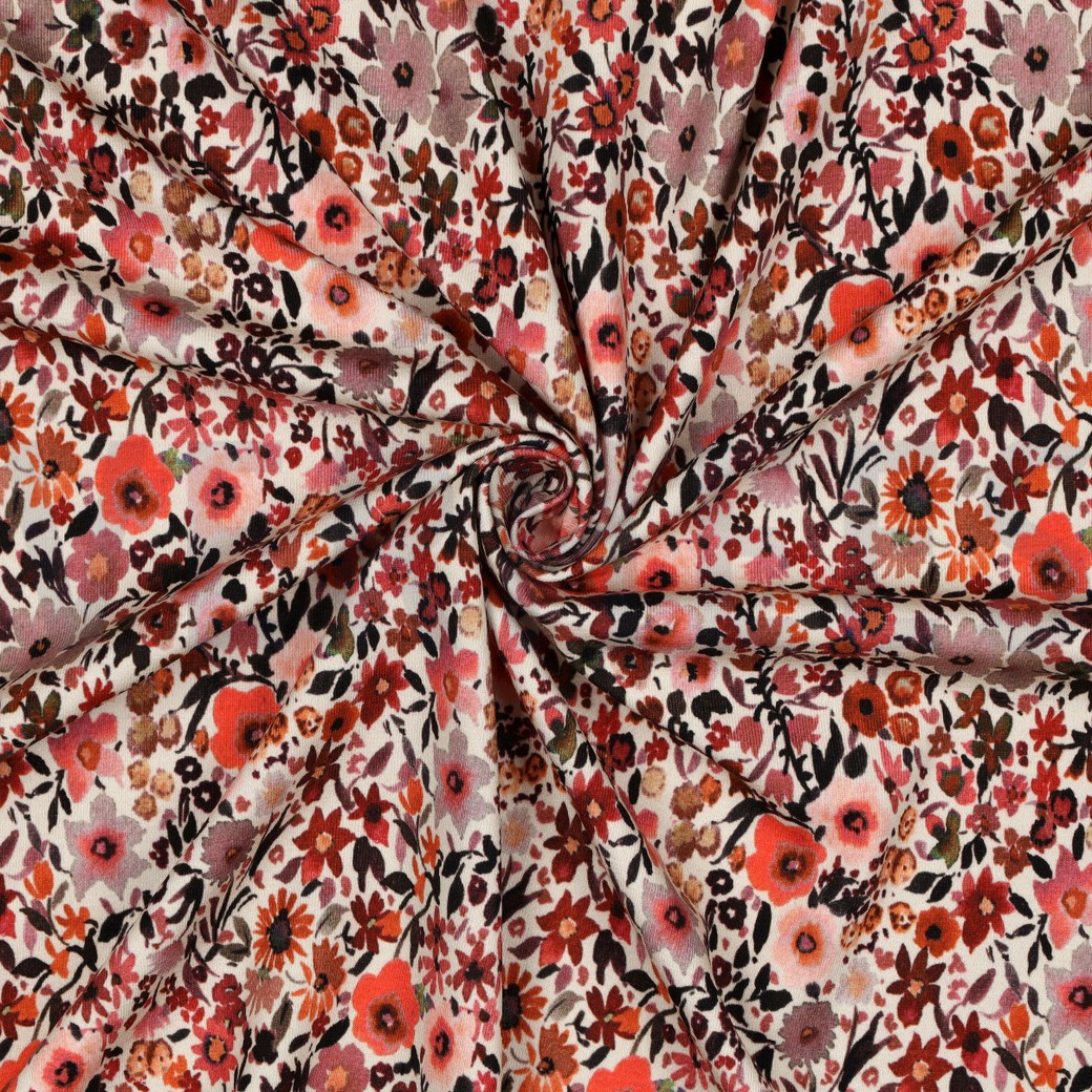 JERSEY DIGITAL FLEURS ECRU #7