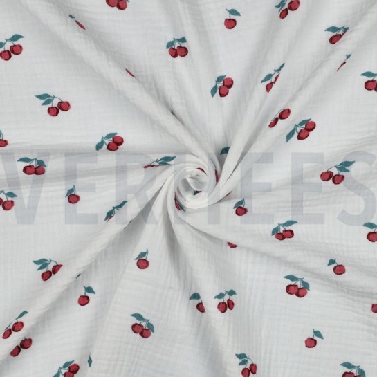 MUSSELIN GOTS FRÜCHTE WEISS #7