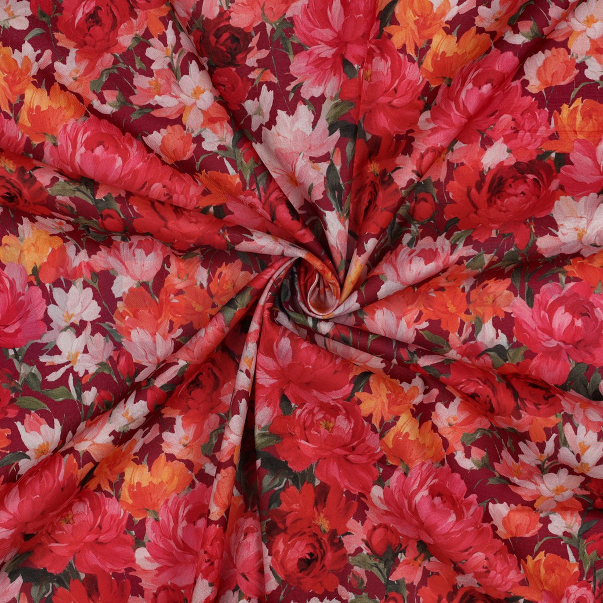 BAUMWOLLE VOILE DIGITAL BLUMEN BORDEAUXROT (high resolution) #3