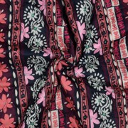 BAUMWOLLE VOILE GESTEPPT DIGITAL BLUMEN AUBERGINE (thumbnail) #3