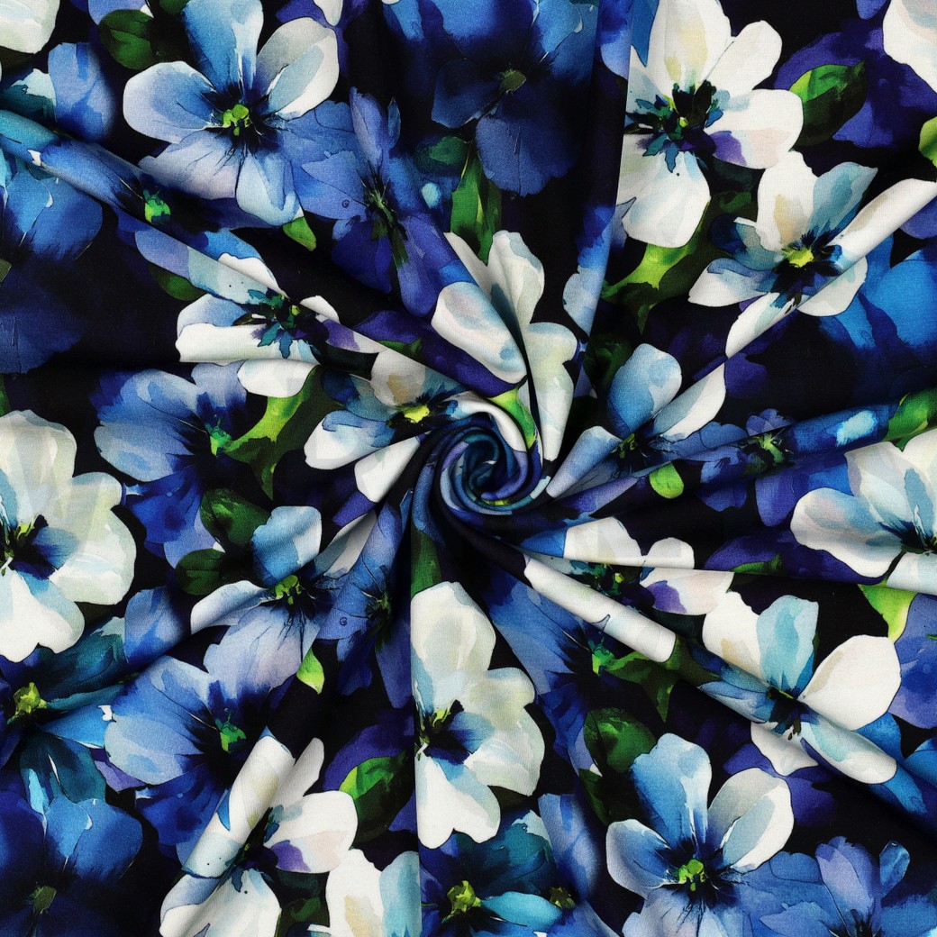 PUNTA DI ROMA DIGITAAL BLOEMEN ZWART #7