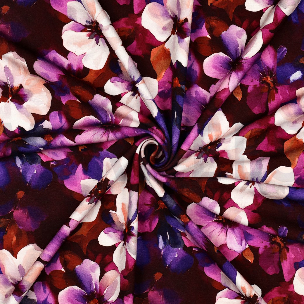 PUNTA DI ROMA DIGITAL FLEURS BORDEAUX #7