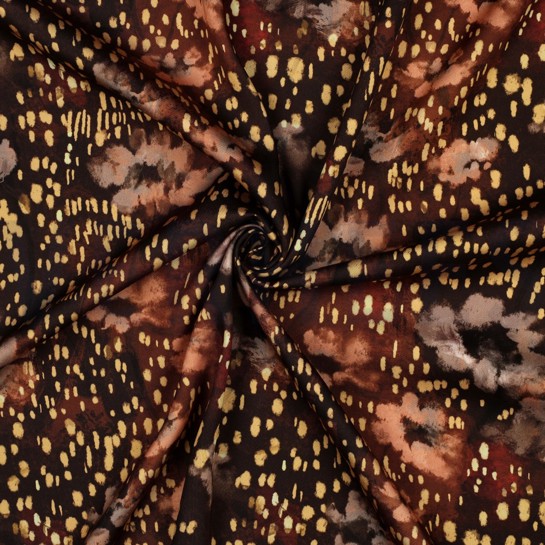 VISKOSE SATIN DIGITAL ABSTRACT BRAUN #7