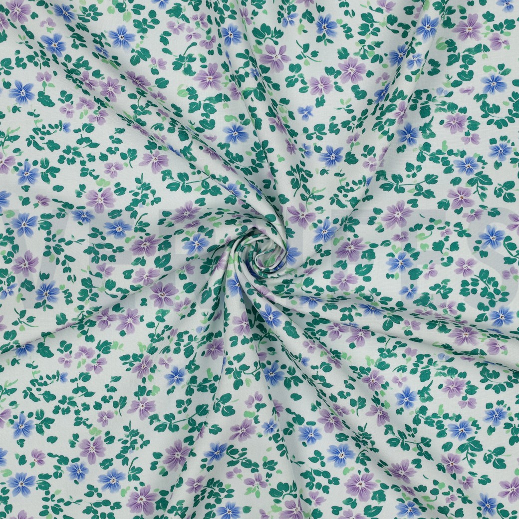 VISCOSE RADIANCE DIGITAAL BLOEMEN WIT #7