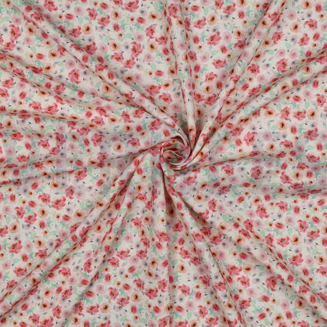 VISCOSE RADIANCE DIGITAL FLEURS ÉCRU #7