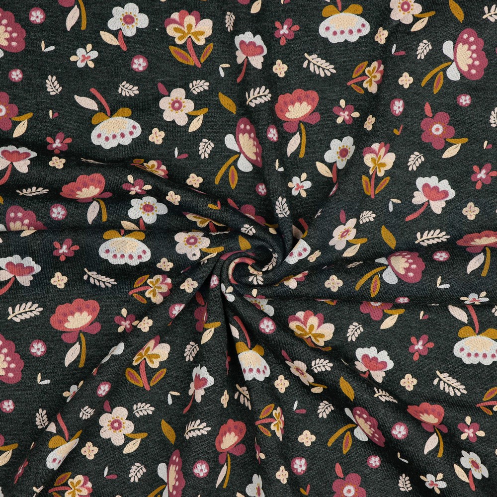 SWEAT BLOEMEN ANTHRACIET GEMÊLEERD #7