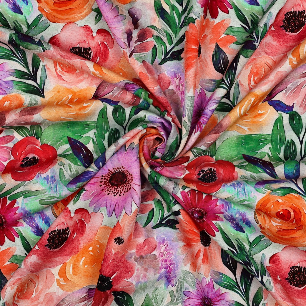 VISCOSE RADIANCE DIGITAL FLOWERS MULTICOLOUR #7