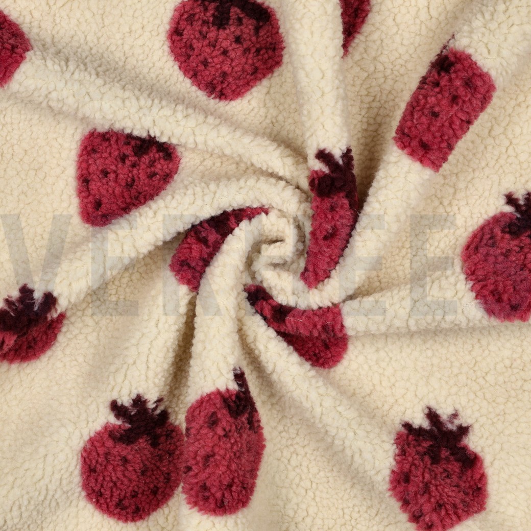 TEDDY JACQUARD ERDBEEREN ECRU #7