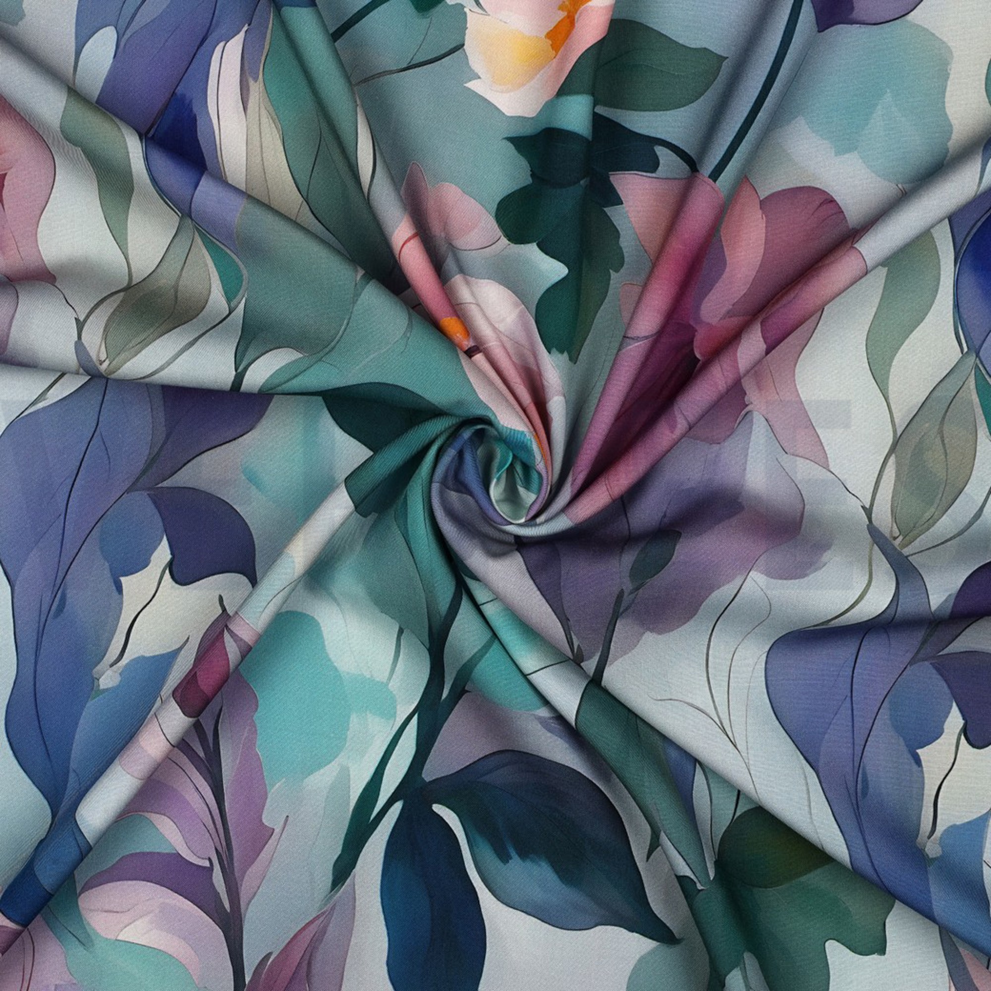 VISCOSE RADIANCE DIGITAL FLEURS BLEU (high resolution) #3