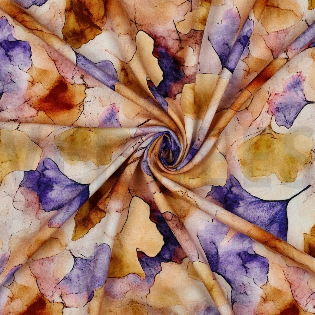 VISCOSE RADIANCE DIGITAL LEAVES YELLOW #7