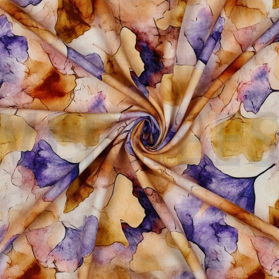 VISCOSE RADIANCE DIGITAAL BLADEREN GEEL #7