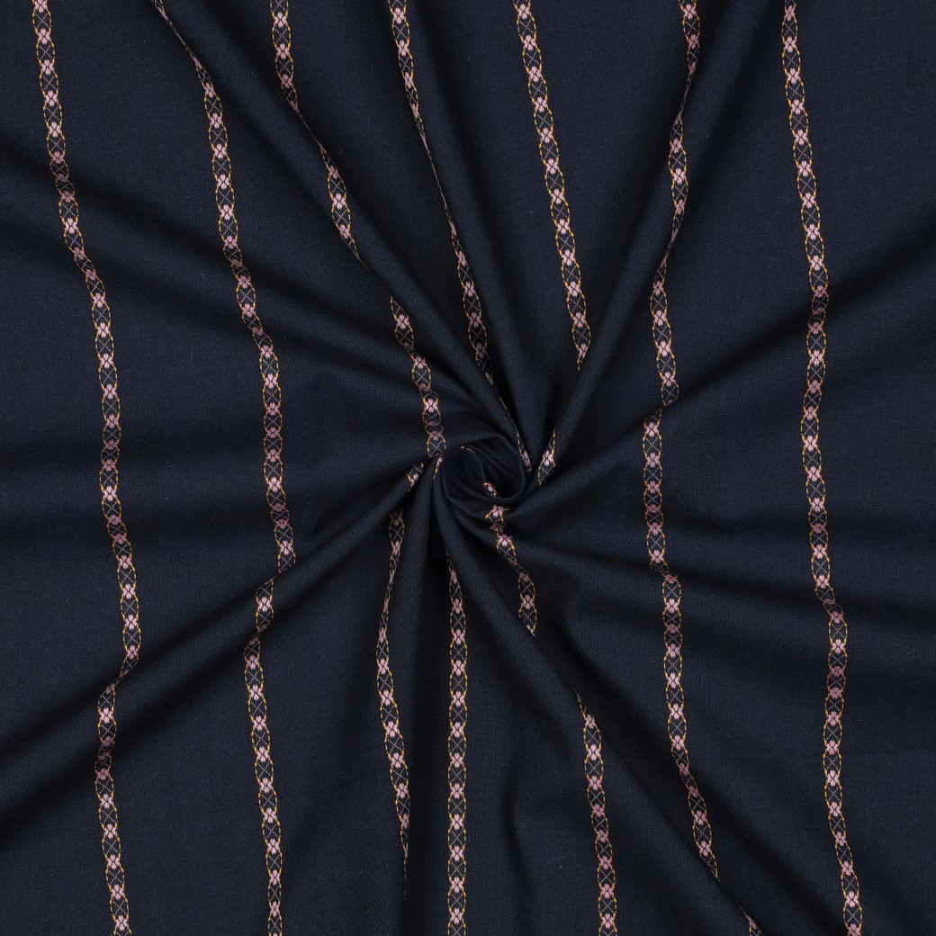 COTON JACQUARD DOBBY BLEU MARINE #7
