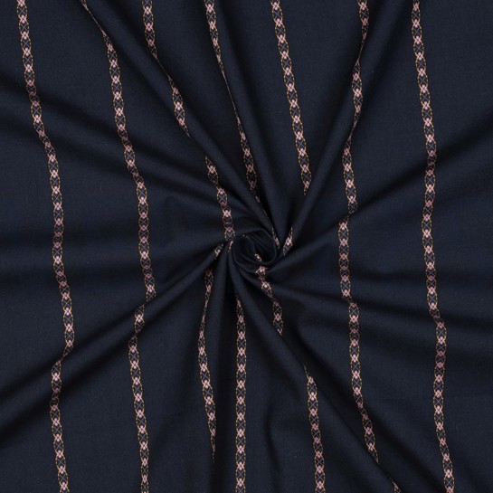 BAUMWOLLE JACQUARD DOBBY MARINEBLAU #7