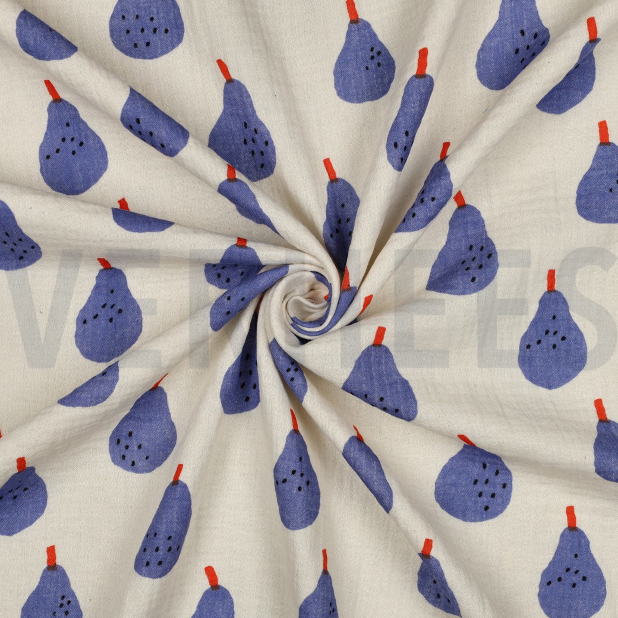 DOUBLE GAUZE GOTS PEREN JENNIFER BOURON NATUREL/BLAUW (high resolution) #3