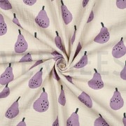 MUSSELIN GOTS BIRNEN JENNIFER BOURON NATUR/LAVENDEL (thumbnail) #3