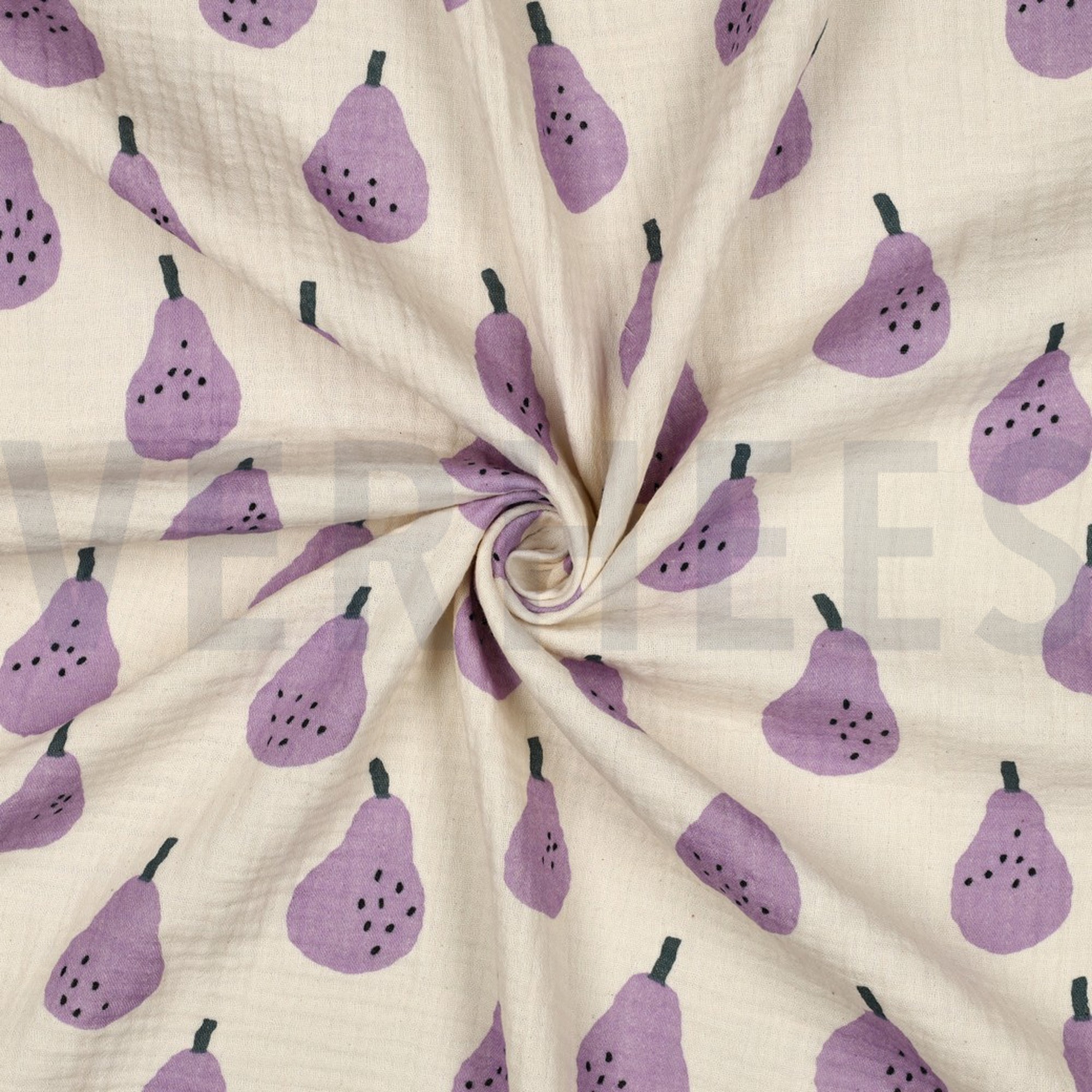 MUSSELIN GOTS BIRNEN JENNIFER BOURON NATUR/LAVENDEL (high resolution) #3