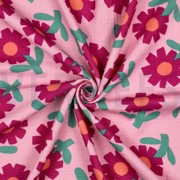 DOUBLE GAUZE GOTS BLOEMEN JENNIFER BOURON ROZE (thumbnail) #3