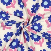 DOUBLE GAUZE GOTS BLOEMEN JENNIFER BOURON NATUREL/BLAUW (thumbnail) #3